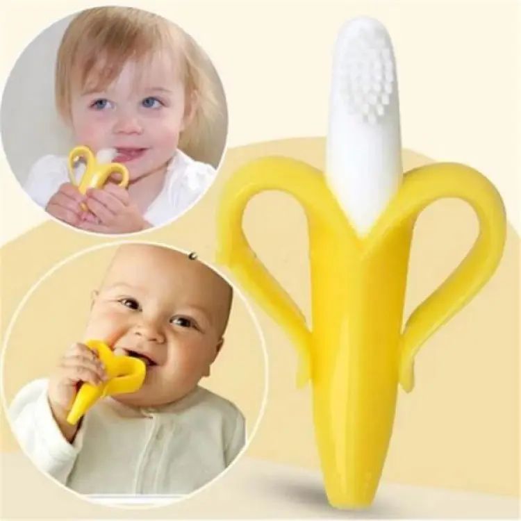 Baby Banana Teether Soothing Pain Relief Soft Baby Teething Toys