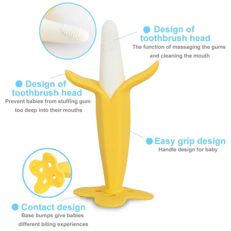Baby Banana Teether Soothing Pain Relief Soft Baby Teething Toys